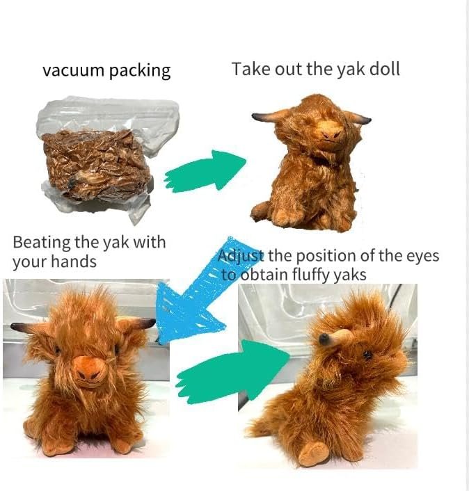 Highland Cow Stuffed Animal Cute Highland Cow Plush Doll Toy 10 inch for Girls Boys Christmas (highlandcow 25cm) - Image 2