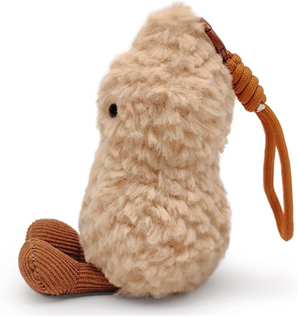 Cute Peanut Plush Toy, 6" Soft Peanut Stuffed Animal Funny Food Plushies with Legs, Adorable Smile Peanut Birthday Gift for Kids Girls Boys - Image 2