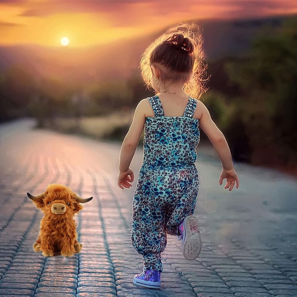 Highland Cow Stuffed Animal Cute Highland Cow Plush Doll Toy 10 inch for Girls Boys Christmas (highlandcow 25cm) - Image 3