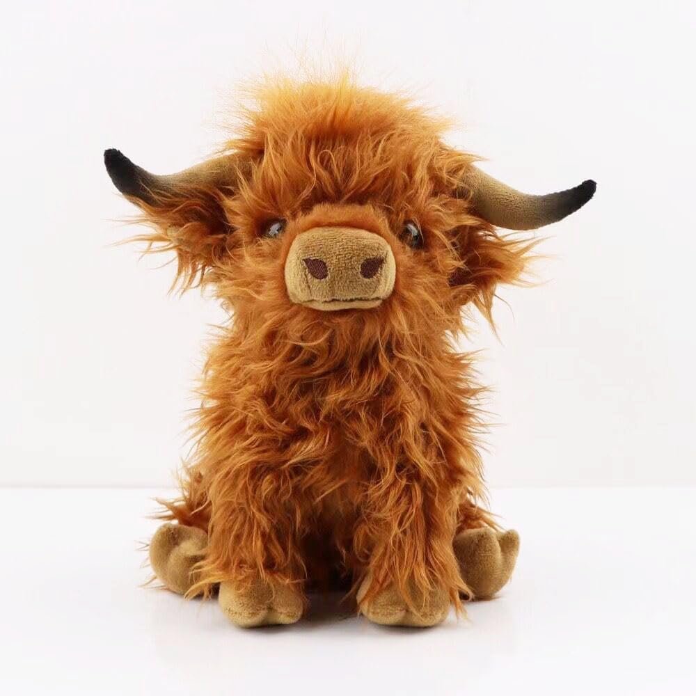 Highland Cow Stuffed Animal Cute Highland Cow Plush Doll Toy 10 inch for Girls Boys Christmas (highlandcow 25cm)