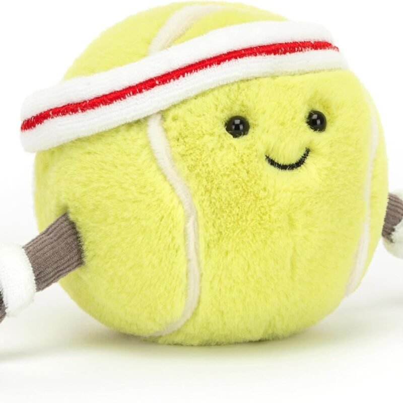 Jellycat Amuseables Tennis Ball Stuffed Toy, 3.5 inches - Tennis Ball Plush for Sports Fans