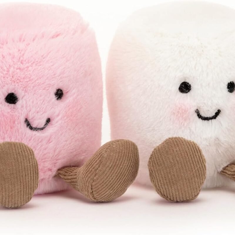 Jellycat Amuseables Pink and White Marshmallows Stuffed Toy, 3.5 inches | Food Plush | Fun Gift Idea