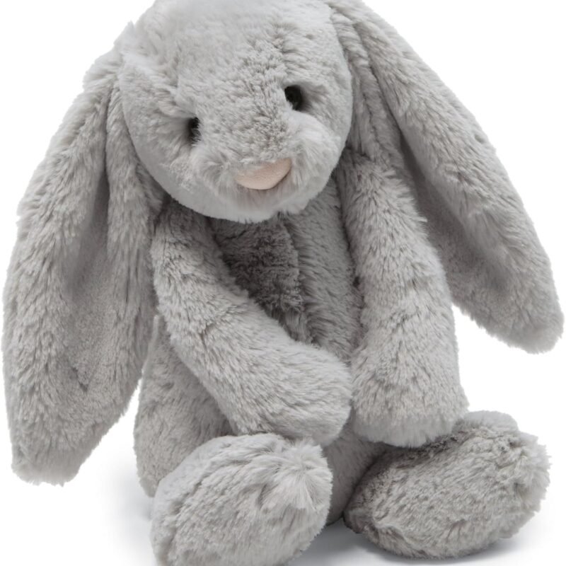 Jellycat Bashful Grey Bunny Stuffed Animal, Medium 12 inches - Rabbit and Bunny Plush Toy - Classic Children's Gift