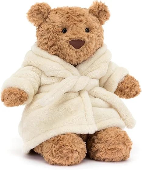 Jellycat Bartholomew Bear with Bathrobe Stuffed Animal, 10 inches - Teddy Bear Plush - Soft & Huggable - Classic Children's Gift - Image 3