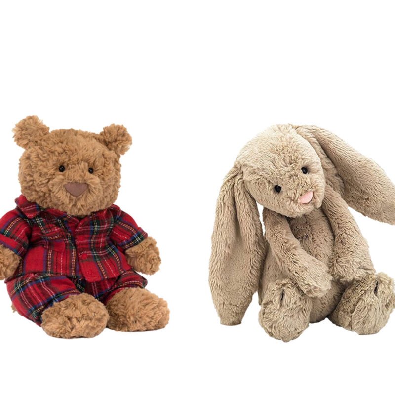 Jellycat Bashful Bunny & Bartholomew Bear Plush - Ultra-Soft Bedtime Companion