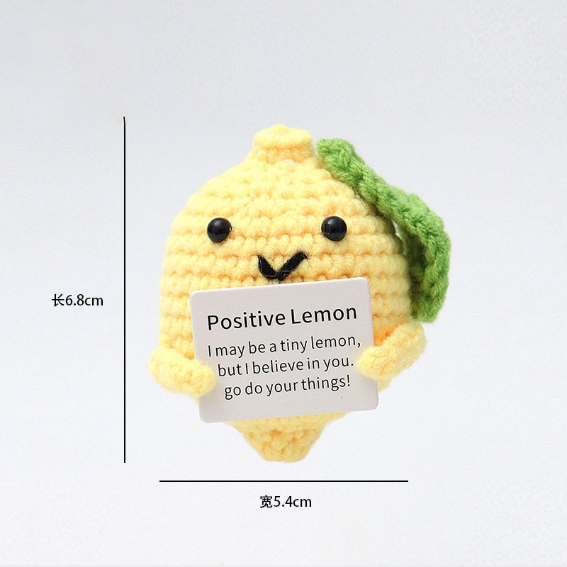 Lemon Standing Positive Crochet Kit, DIY Crochet Starter Kit