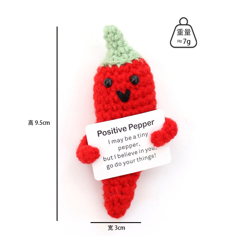 Positive Chili Pepper Crochet Kit, DIY Crochet Starter Kit