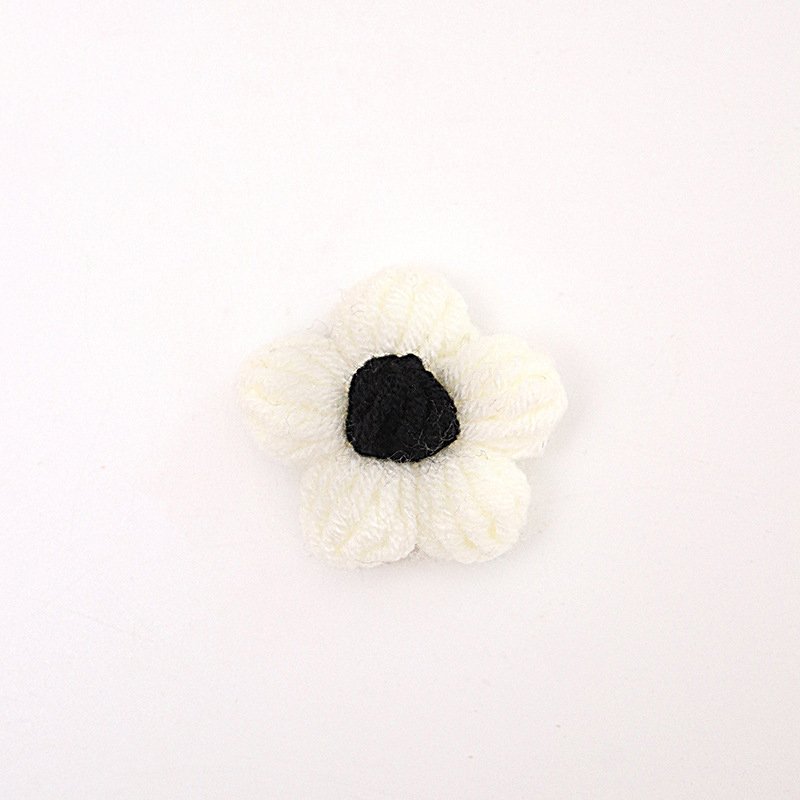 Milky white with a black heart Crochet Kit, DIY Crochet Starter Kit
