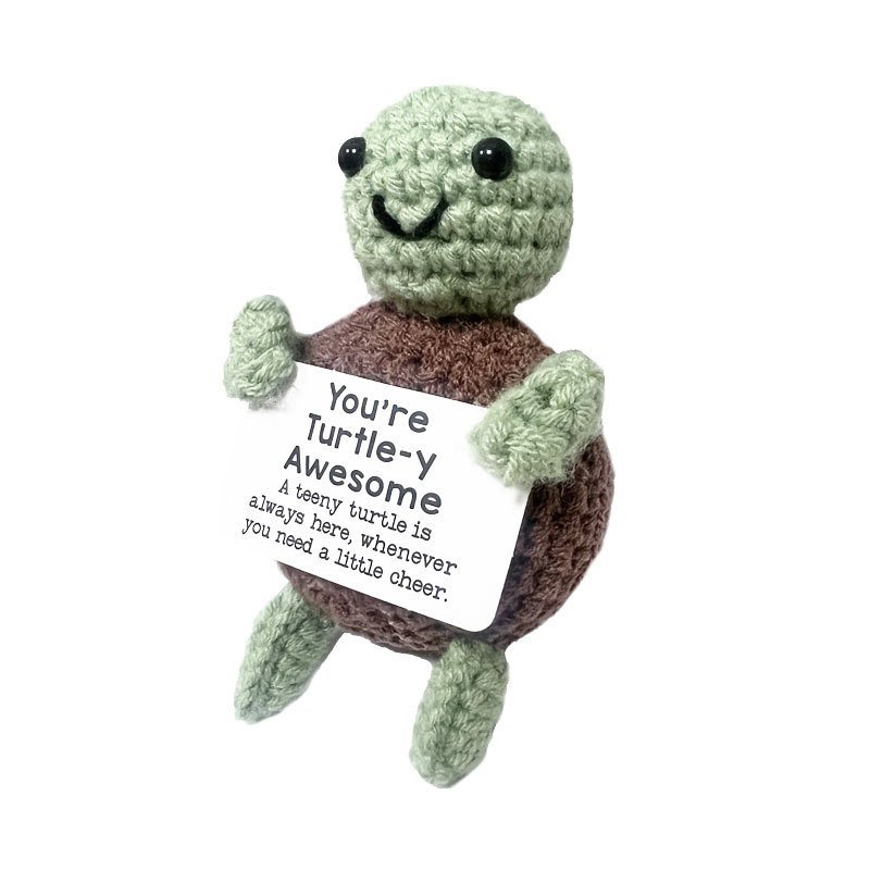 Sea turtle, willow green Y card, eyes 0.6cm Crochet Kit, DIY Crochet Starter Kit