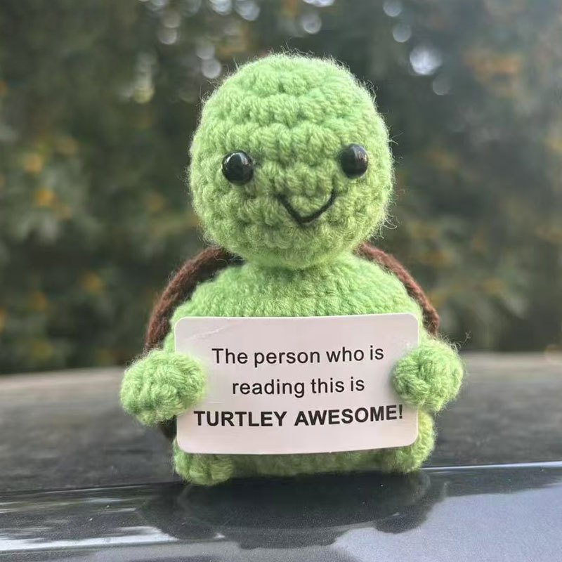 Sea turtle bud green T-shirt eyes 0.6cm Crochet Kit, DIY Crochet Starter Kit