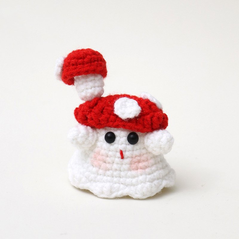 Red Mushroom Ghost Crochet Kit, DIY Crochet Starter Kit