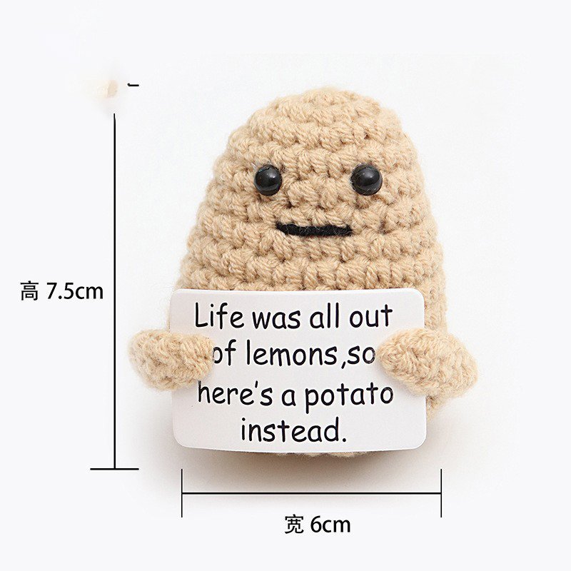 Potato Khaki L Card Crochet Kit, DIY Crochet Starter Kit