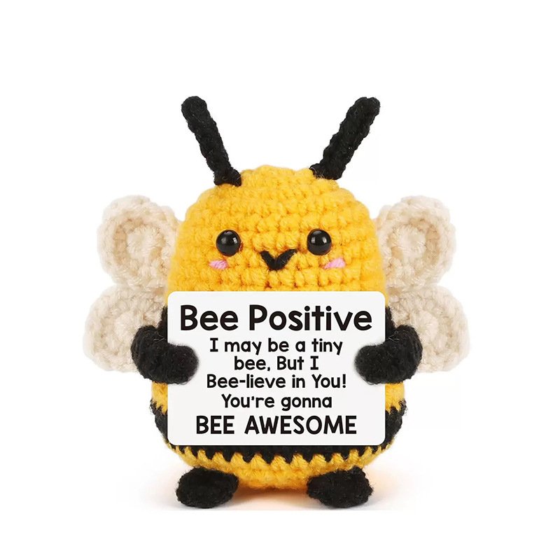 Beige four-winged bee #19, beige 09, chicken yellow 21, black Crochet Kit, DIY Crochet Starter Kit