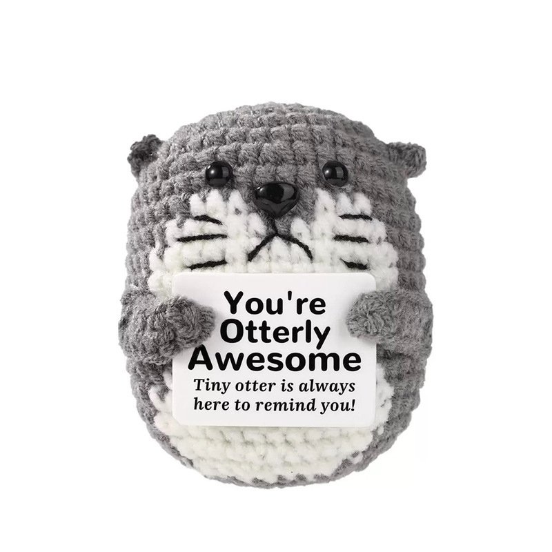 Round Beaver 36 Gray 68 Bleached Y Card Crochet Kit, DIY Crochet Starter Kit