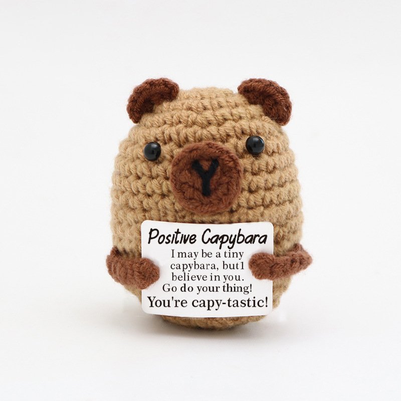 Round Capybara No. 23 Light Brown, No. 34 Coffee Crochet Kit, DIY Crochet Starter Kit