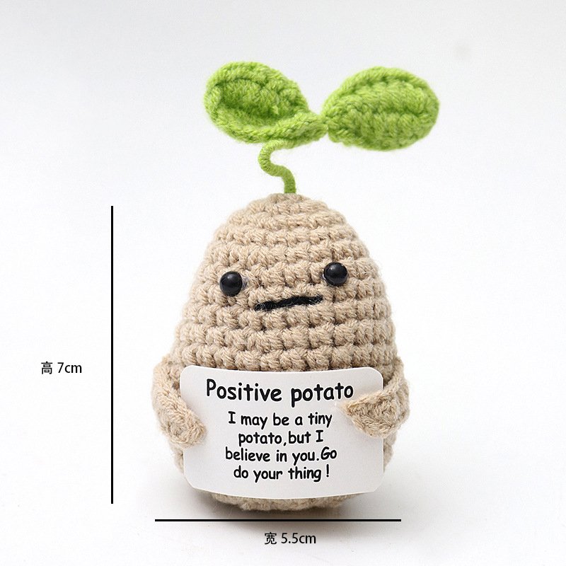 Khaki potato sprouts (Positive) Crochet Kit, DIY Crochet Starter Kit