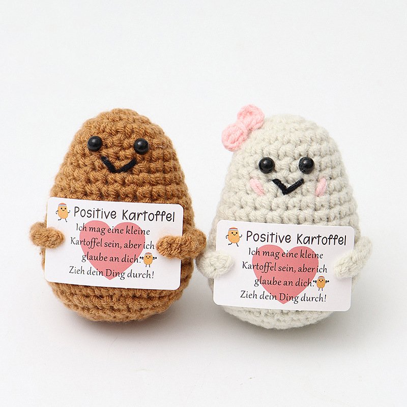 Potato Couple V-Lip Double Blush German Color Card Crochet Kit, DIY Crochet Starter Kit