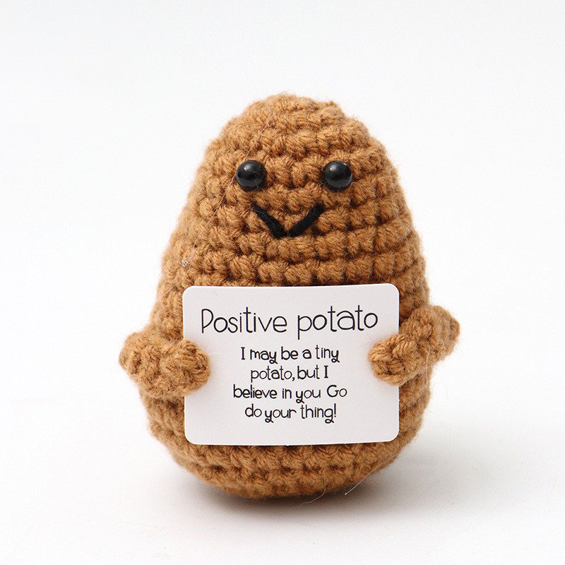 Potato-colored dark brown V-shaped mouthpiece + new card Crochet Kit, DIY Crochet Starter Kit