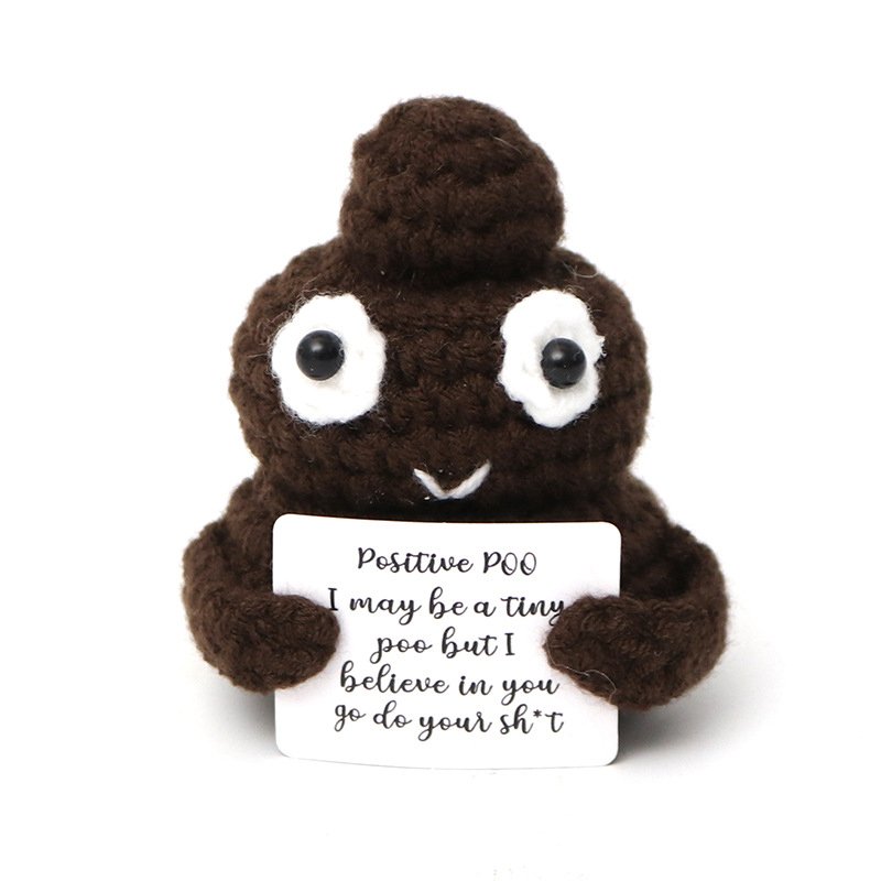 Positive chestnut-colored poop Crochet Kit, DIY Crochet Starter Kit