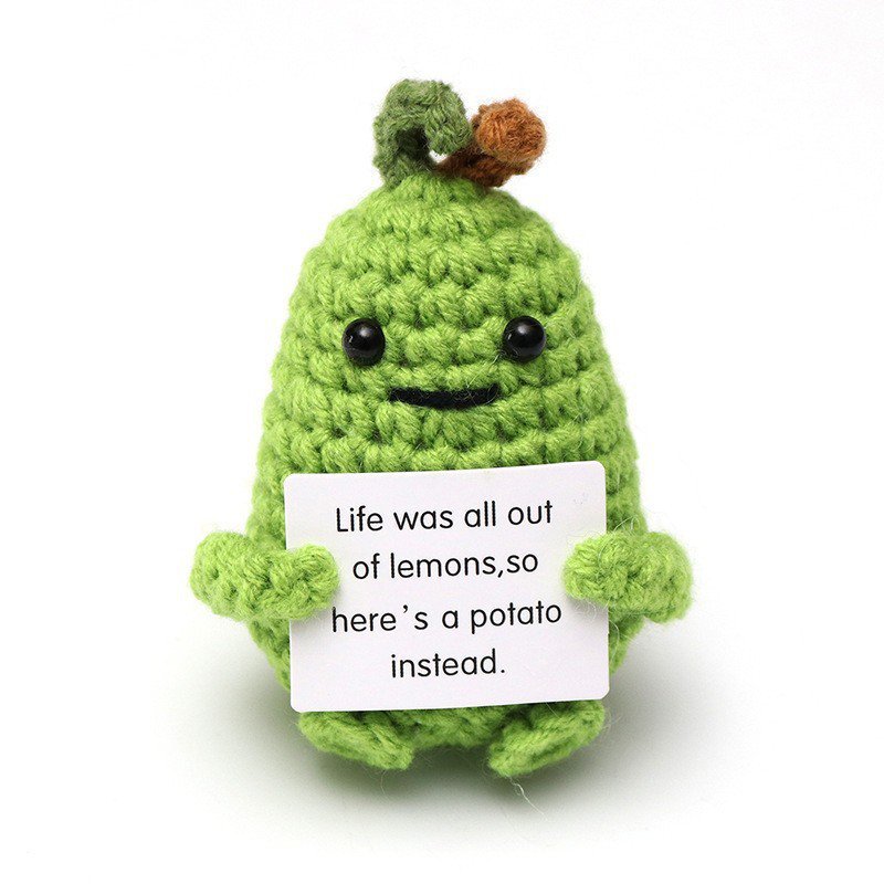 Green potato L card Crochet Kit, DIY Crochet Starter Kit