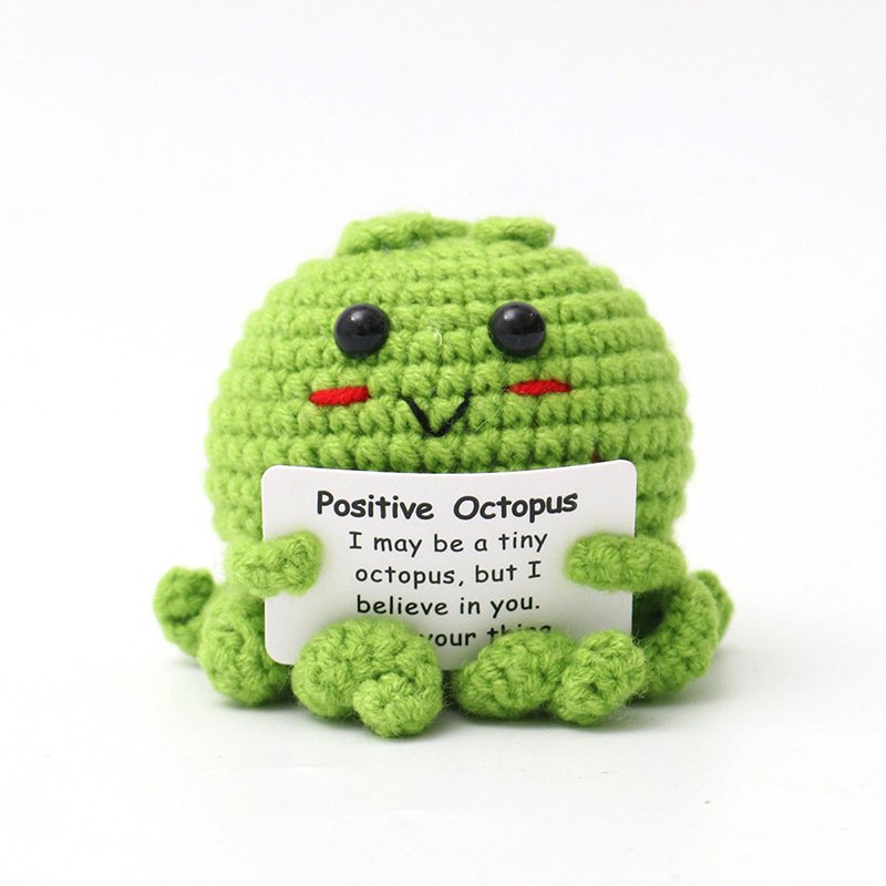 Green Octopus Positive Crochet Kit, DIY Crochet Starter Kit