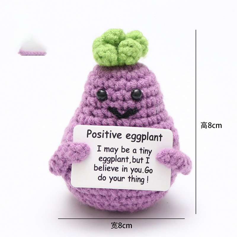 Eggplant Positive Crochet Kit, DIY Crochet Starter Kit