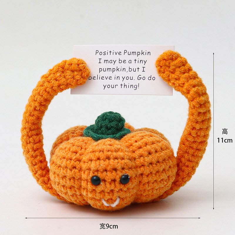 Pumpkin raises its hand Positive Crochet Kit, DIY Crochet Starter Kit