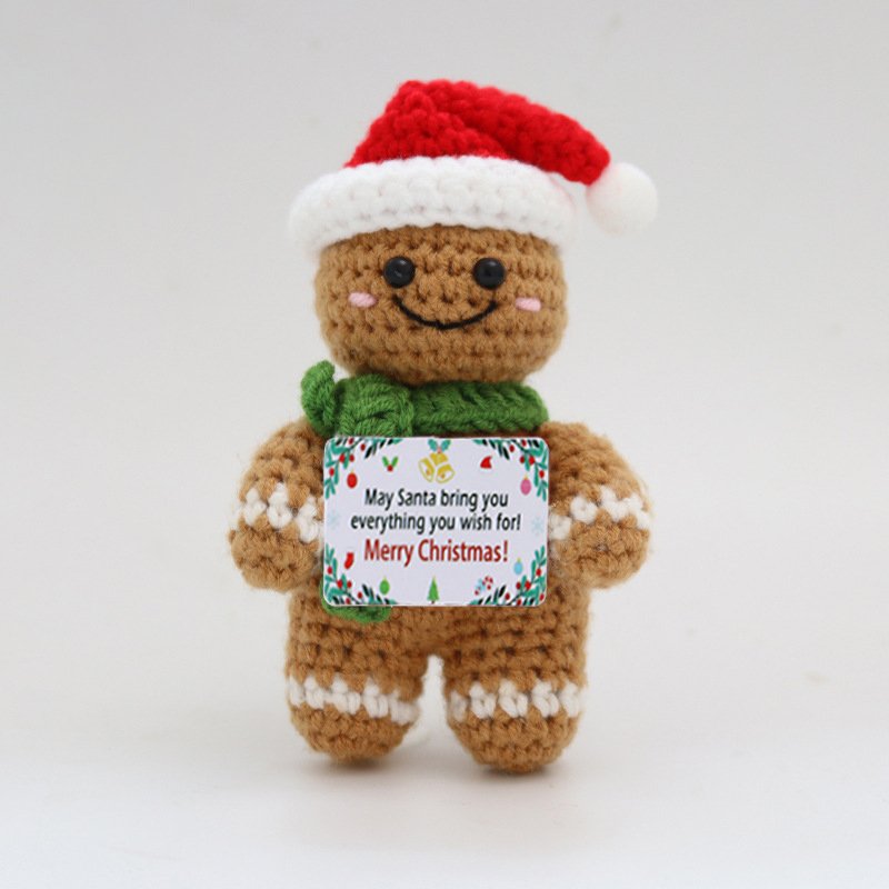 Gingerbread Man Santa Hat Crochet Kit, DIY Crochet Starter Kit