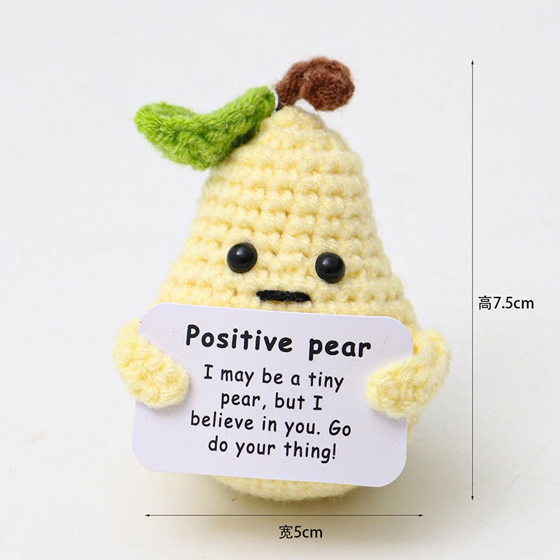 Light yellow pear Positive Crochet Kit, DIY Crochet Starter Kit
