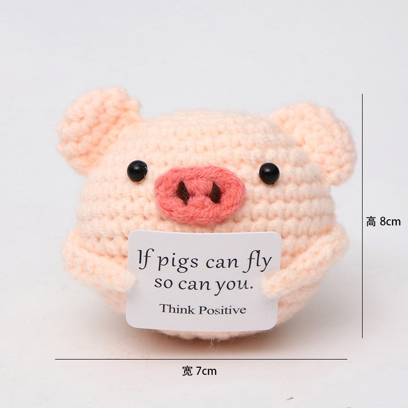 Skin-colored round pig I note Crochet Kit, DIY Crochet Starter Kit