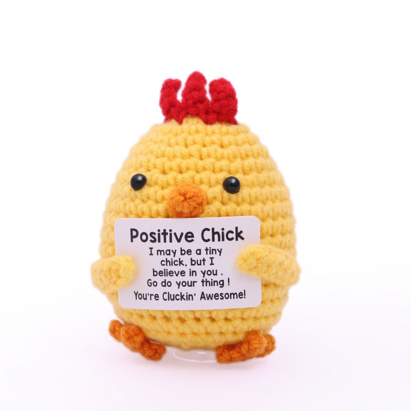 Little Fat Chicken Yellow Positive Crochet Kit, DIY Crochet Starter Kit
