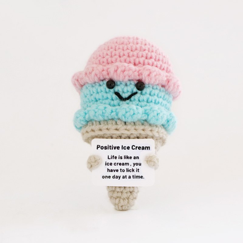 light blue ice cream Crochet Kit, DIY Crochet Starter Kit