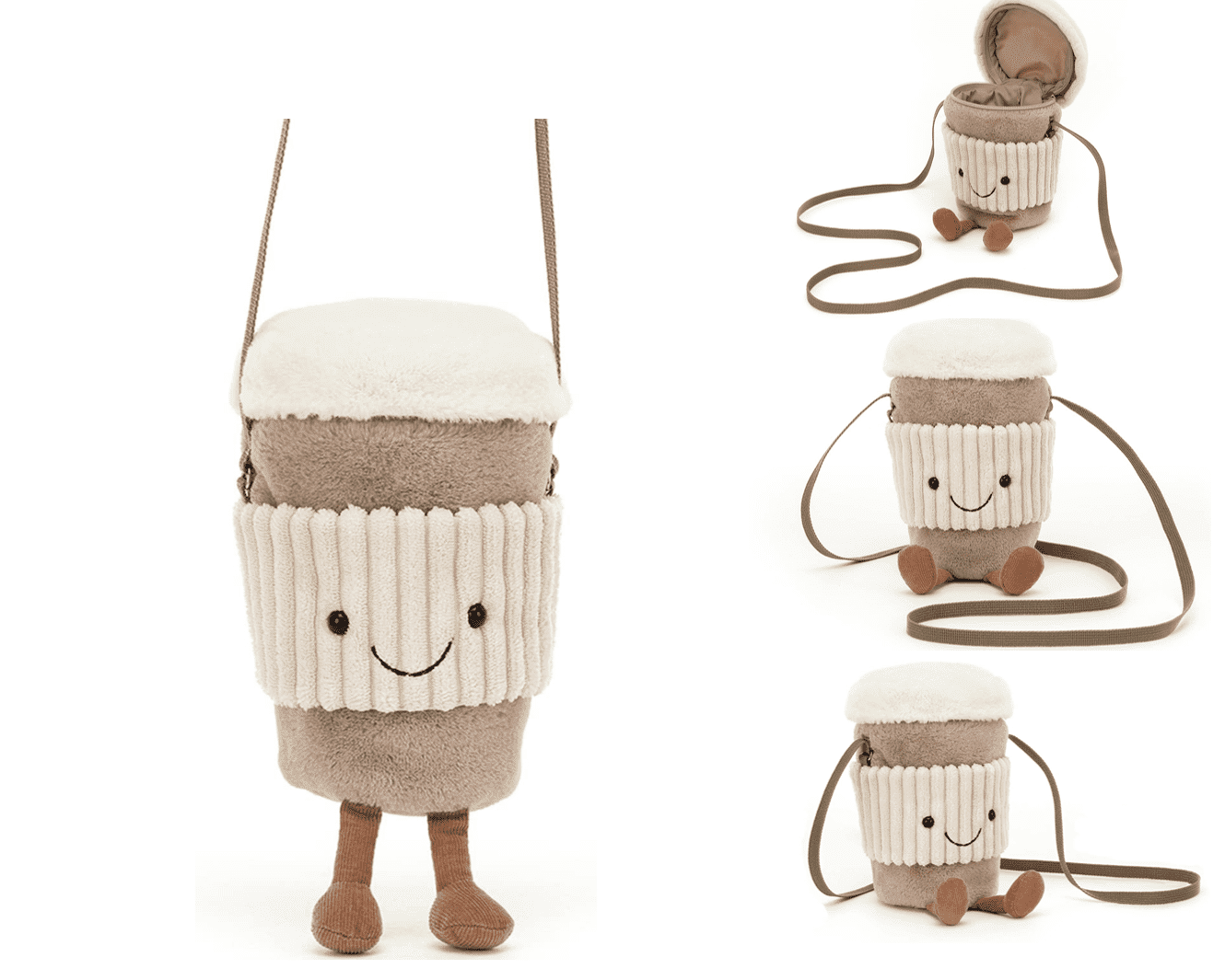 Coffee-To-Go Bag Novelty Plush ?C Updated Beverage-Themed Stuffed Purse