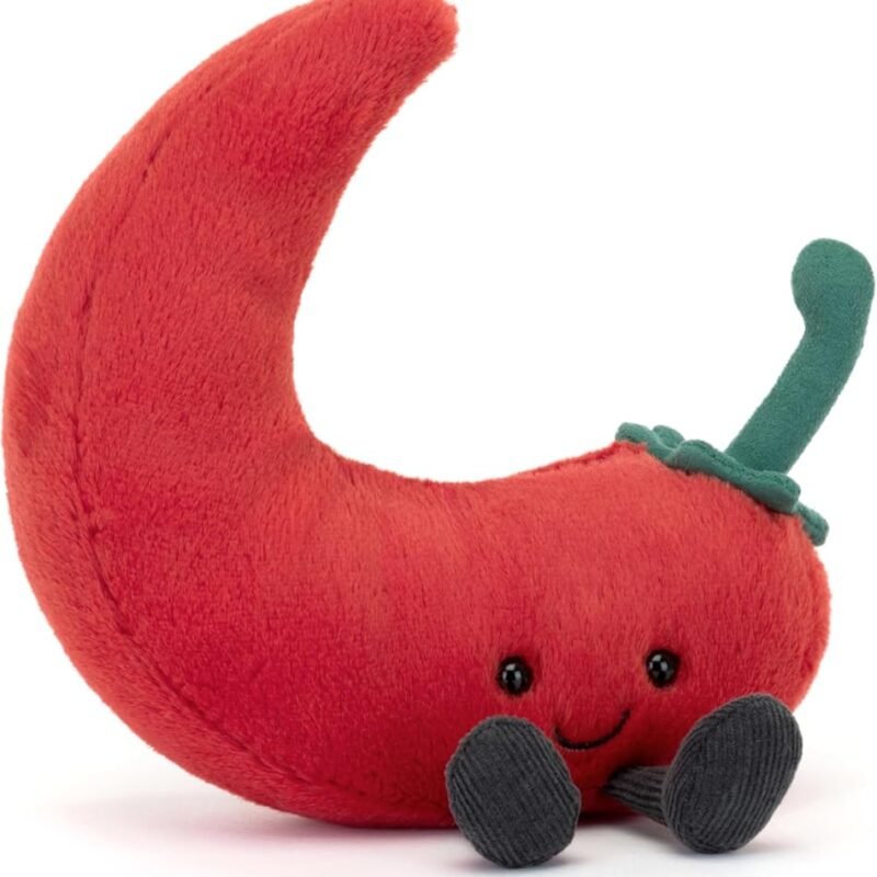 Jellycat Amuseables Chilli Pepper Stuffed Toy, 6.5 inches - Vegetable Plush - Fun Gift Idea