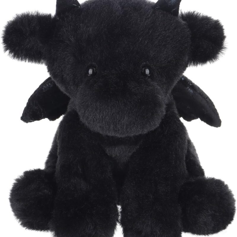 Apricot Lamb Black Dragon Plush Stuffed Animals for Kids, Soft Cute Plush Toys for Baby Girl and Boy, Fluffy Black Dragon Black