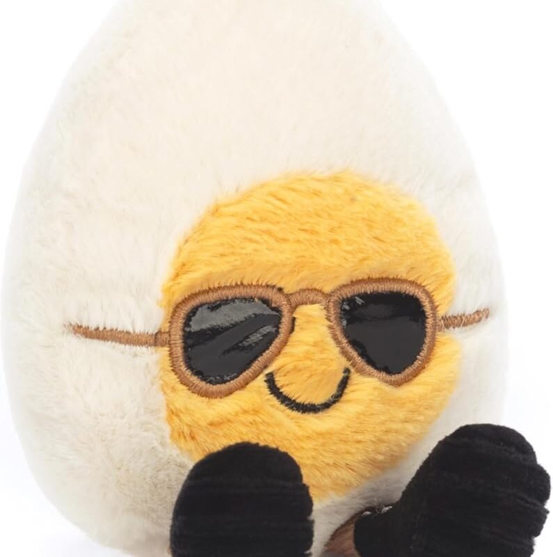 Jellycat Amuseables Boiled Egg Chic Stuffed Toy, Small 5.5 inches - Food Plush - Fun Gift Idea