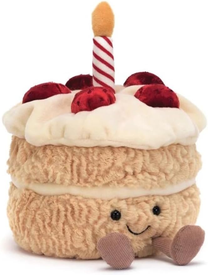 Jellycat Fun Birthday Cake - L: 12 cm x W: 12 cm x H: 16 cm