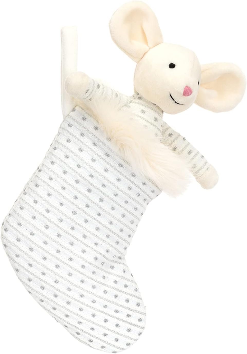 Jellycat Shimmer Stocking Mouse Stuffed Animal, 8 inches- Christmas Plush Toy D??cor
