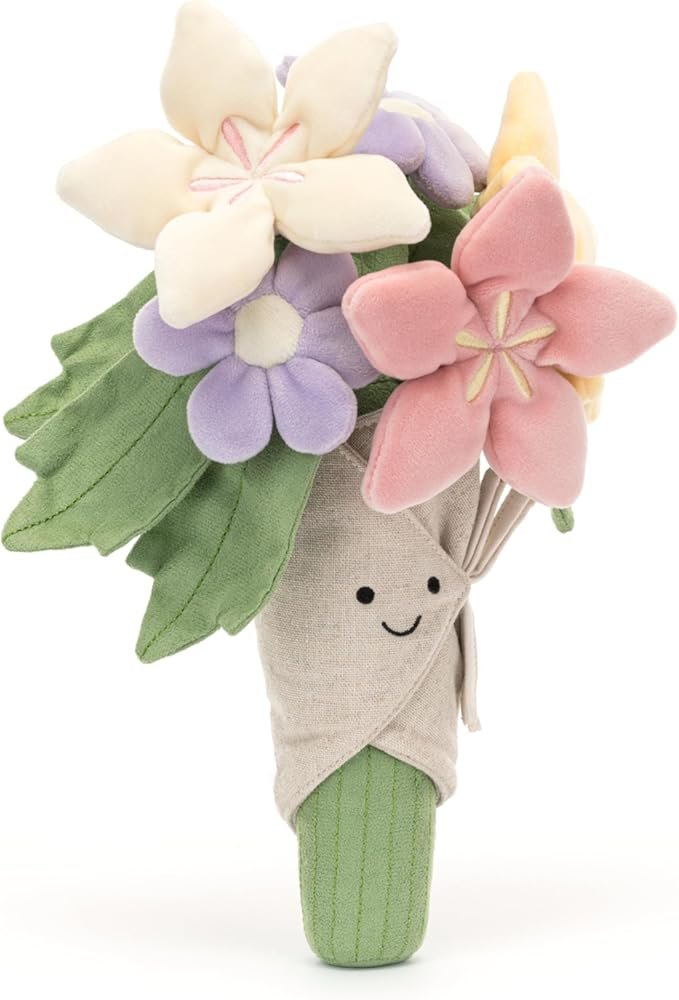 Jellycat Amuseables Bouquet of Flowers Stuffed Toy, 12 inches - Plant & Flower Plush - Fun D??cor & Gift