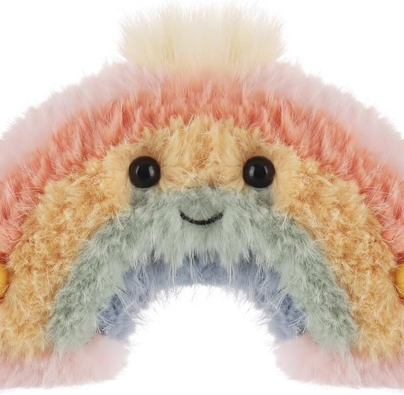 Apricot Lamb Rainbow Plush Stuffed Animals for Kids, Soft Cute Plush Toys for Baby Girl and Boy, Fluffy Rainbow Colorful