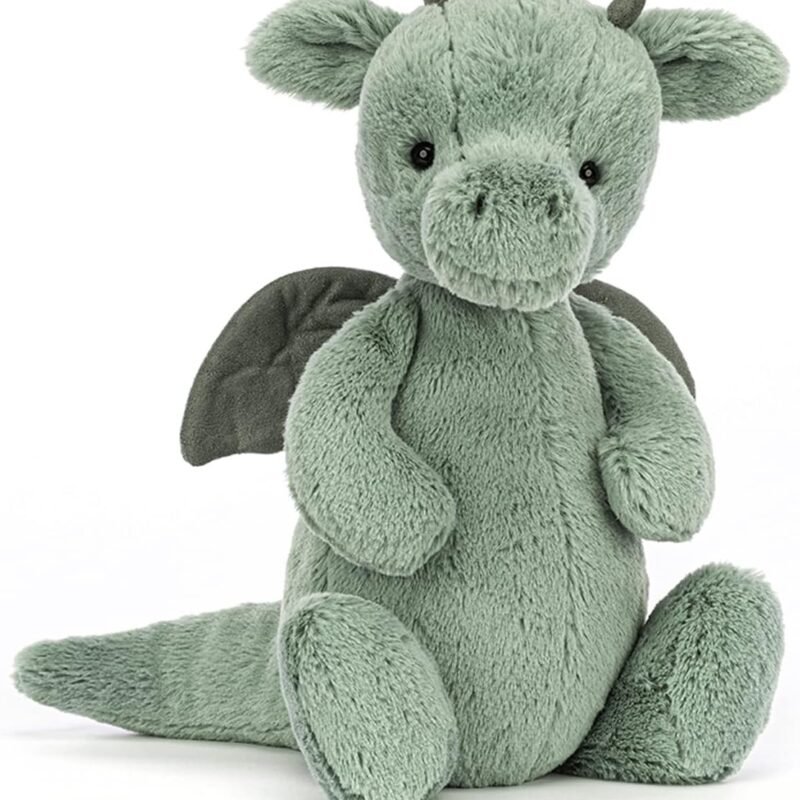 Jellycat Bashful Dragon Stuffed Animal, Medium 12 inches - Mythical Plush Toy - Classic Children's Gift