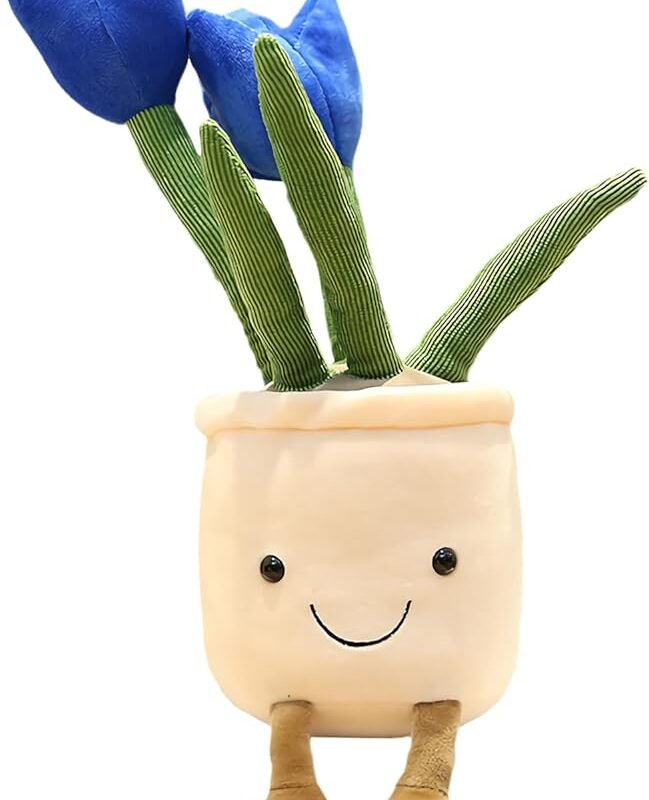 Jellycat Tulip Plush Toy, 13.7" Flower Pot Stuffed Plushie Pillow Decoration, Soft Fluffy Toy Succulent Plants Friend Throw Pillow, Multicolor (Pink-Tulip)