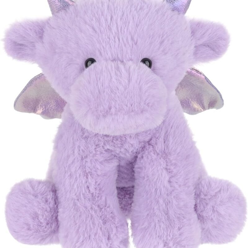 Apricot Lamb Black Dragon Plush Stuffed Animals for Kids, Soft Cute Plush Toys for Baby Girl and Boy, Fluffy Black Dragon Black