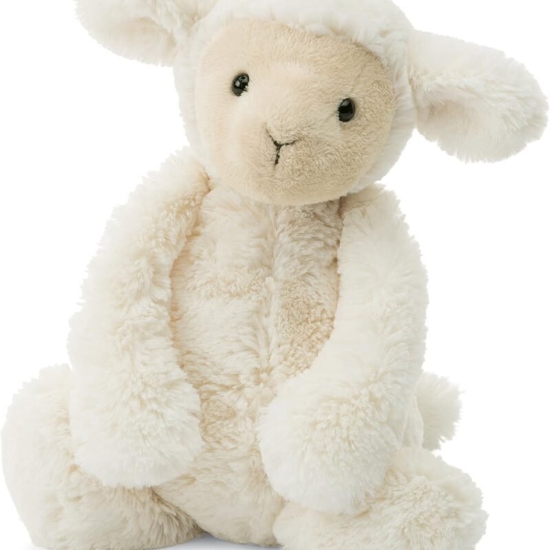 Jellycat Bashful Lamb Stuffed Animal, Medium 12 inches - Lamb and Sheep Plush Toy - Classic Children's Gift