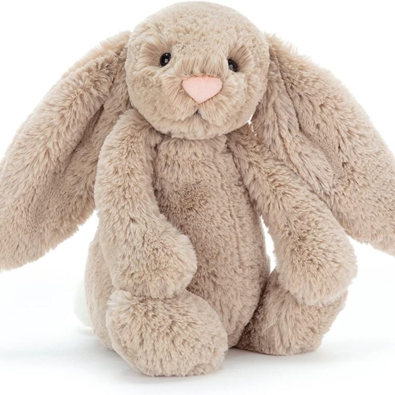 Jellycat Bashful Beige Bunny Stuffed Animal, Medium 12 inches - Rabbit and Bunny Plush Toy - Classic Children's Gift