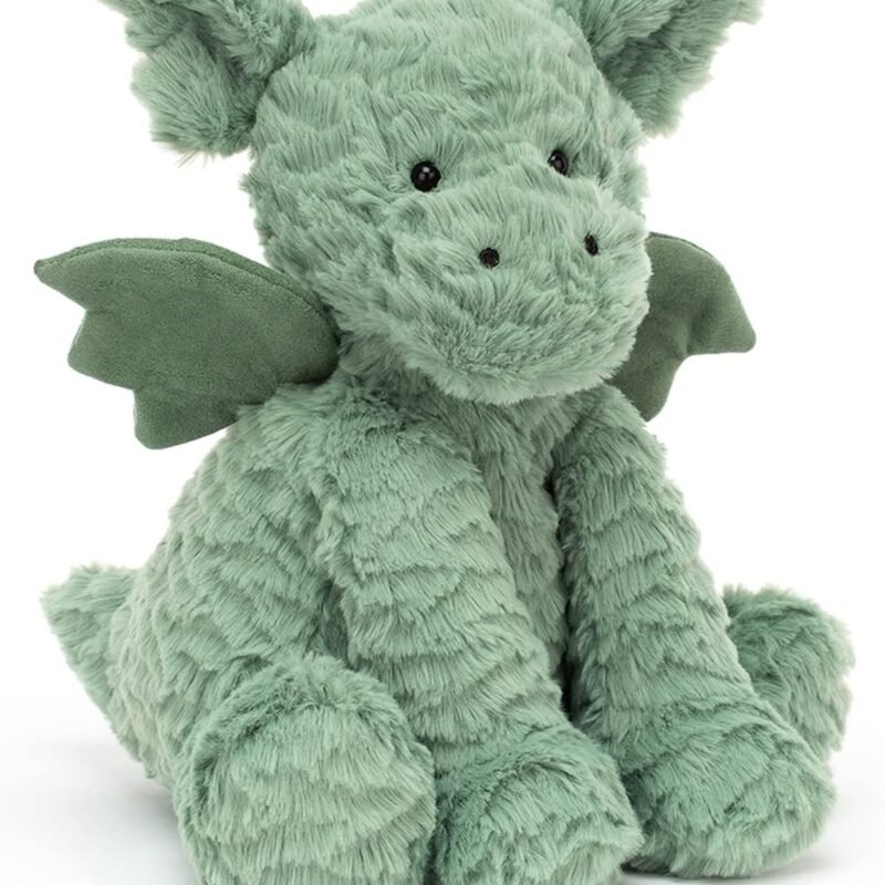 Jellycat Fuddlewuddle Dragon Stuffed Animal, 9 inches - Mythical Plush Toy - Classic Children's Gift