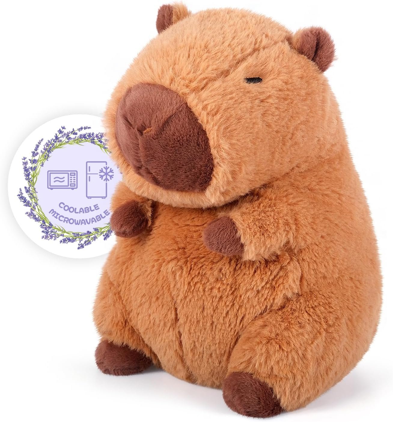 Heatable & Coolable Lying Capybara Stuffed Animal, Microwave Heating Pad for Period Cramps, Stuffed Capybara Plushie Cute Plushies, Stuffed Capybara Plush Capybara Gifts for Girls & Boy