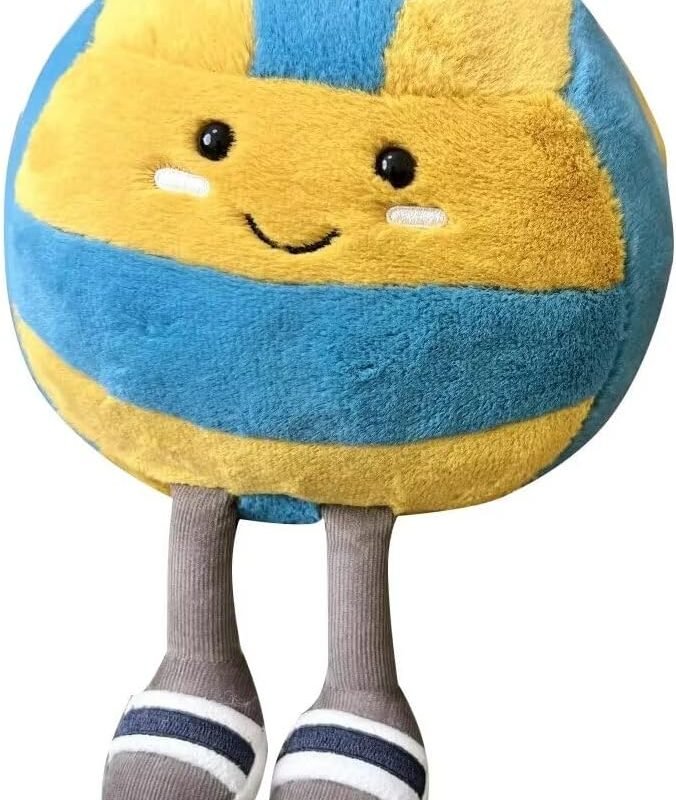 Cute Volleyball Stuff Soft Sports Stuffed Plush Pillow, Funny Plush Volleyball Gifts for Teen Girls Boys