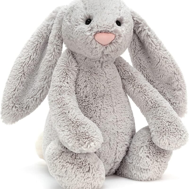 Jellycat Bashful Grey Bunny Stuffed Animal, Medium 12 inches - Rabbit and Bunny Plush Toy - Classic Children's Gift
