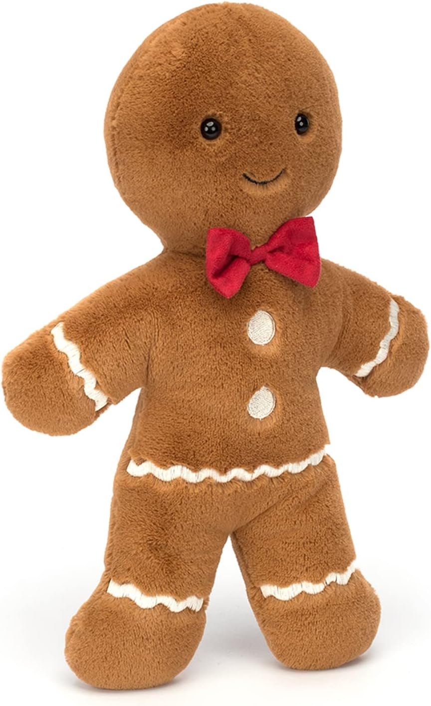 Jellycat Jolly Gingerbread Ruby Stuffed Toy, Original 7 inches - Christmas Plush D??cor